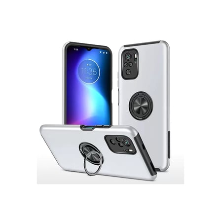 Newface Xiaomi Poco F3 Kılıf Elit Yüzüklü Kapak - Gümüş