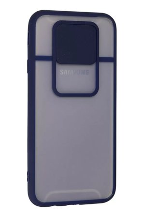 Newface Samsung Galaxy J7 Pro / J730 Kılıf Palm Buzlu Kamera Sürgülü Silikon - Lacivert