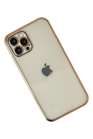 Newface Apple iPhone 12 Pro Max Kılıf Razer Lensli Silikon - Gold