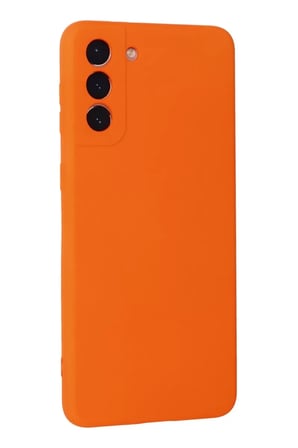 Newface Samsung Galaxy S21 Plus Kılıf Nano içi Kadife Silikon - Turuncu