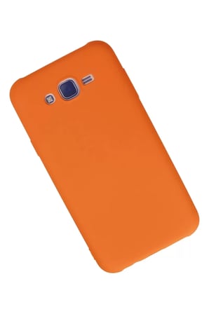 Newface Samsung Galaxy J7 Kılıf Nano içi Kadife Silikon - Turuncu