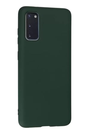 Newface Samsung Galaxy S20 Kılıf Nano içi Kadife Silikon - Koyu Yeşil