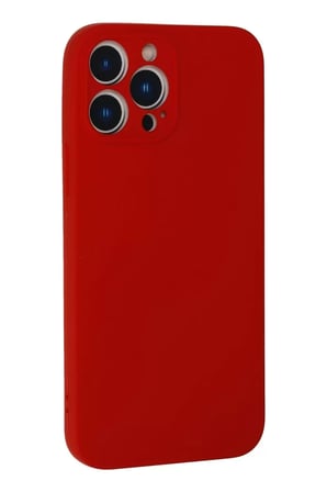 Newface Apple iPhone 13 Pro Max Kılıf Nano içi Kadife Silikon - Kırmızı