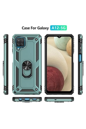 Newface Samsung Galaxy A22 Kılıf Sofya Yüzüklü Silikon Kapak - Yeşil