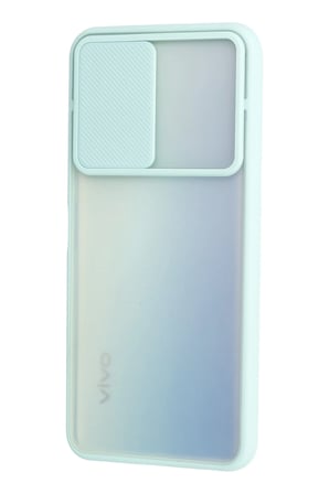 Newface Vivo Y53S Kılıf Palm Buzlu Kamera Sürgülü Silikon - Turkuaz