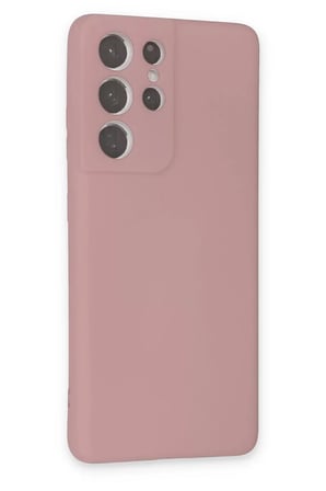 Newface Samsung Galaxy S21 Ultra Kılıf Nano içi Kadife Silikon - Pudra