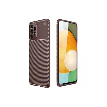 Newface Samsung Galaxy A13 4G Kılıf Auto Focus Karbon Kapak - Kahverengi