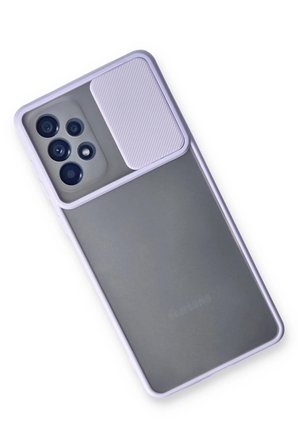 Newface Samsung Galaxy A53 5G Kılıf Palm Buzlu Kamera Sürgülü Silikon - Lila