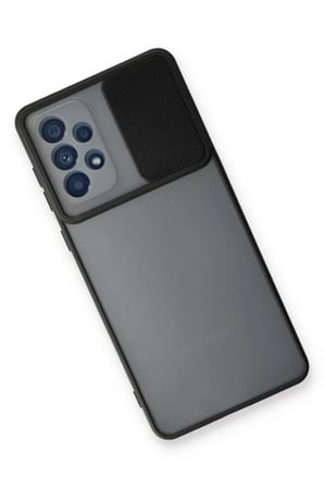 Newface Samsung Galaxy A73 5G Kılıf Palm Buzlu Kamera Sürgülü Silikon - Siyah