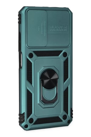 Newface Xiaomi Redmi Note 11 Kılıf Pars Lens Yüzüklü Silikon - Yeşil