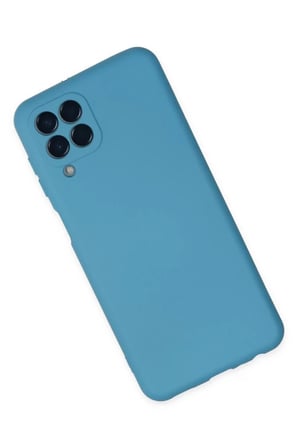 Newface Samsung Galaxy M33 Kılıf Nano içi Kadife Silikon - Mavi