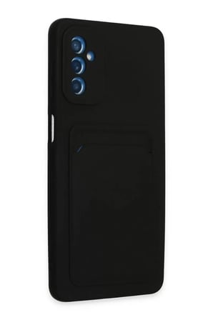 Newface Samsung Galaxy M52 5G Kılıf Kelvin Kartvizitli Silikon - Siyah