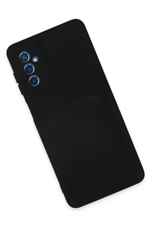 Newface Samsung Galaxy M52 5G Kılıf Kelvin Kartvizitli Silikon - Siyah
