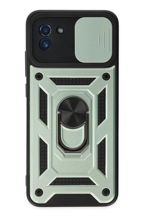 Newface Samsung Galaxy A03 Kılıf Pars Lens Yüzüklü Silikon - Yeşil