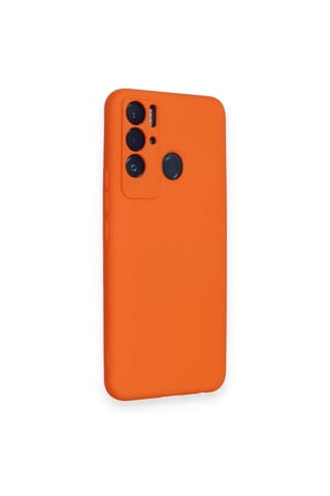 Newface Tecno Pova Neo Kılıf Nano içi Kadife Silikon - Turuncu