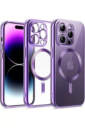 Newface Apple iPhone 12 Pro Kılıf Kross Magneticsafe Kapak - Mor