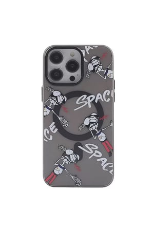 Newface Apple iPhone 12 Pro Max Kılıf Apollo Magneticsafe Desenli Kapak - Apollo Siyah - 3