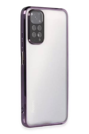 Newface Xiaomi Redmi Note 11 Kılıf Razer Lensli Silikon - Mor