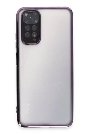 Newface Xiaomi Redmi Note 11 Kılıf Razer Lensli Silikon - Mor