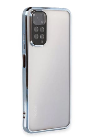 Newface Xiaomi Redmi Note 11 Kılıf Razer Lensli Silikon - Açık Mavi