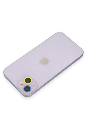 Newface Apple iPhone 13 Renkli Kamera Lens Koruma Cam - Sarı-Mavi