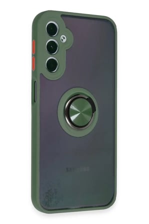 Newface Samsung Galaxy A24 4G Kılıf Montreal Yüzüklü Silikon Kapak - Yeşil