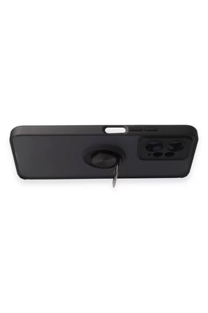 Newface Xiaomi Redmi Note 12 4G Kılıf Montreal Yüzüklü Silikon Kapak - Siyah
