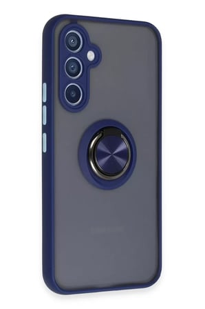 Newface Samsung Galaxy A54 5G Kılıf Montreal Yüzüklü Silikon Kapak - Lacivert