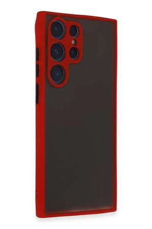 Newface Samsung Galaxy S22 Ultra Kılıf Montreal Silikon Kapak - Kırmızı