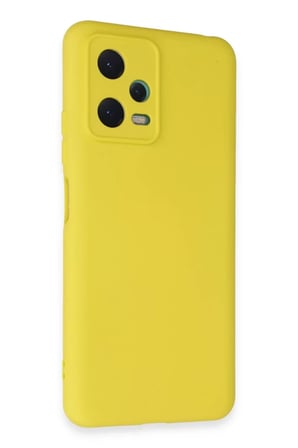 Newface Xiaomi Redmi Note 12 5G Kılıf Nano içi Kadife Silikon - Sarı