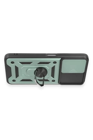 Newface Xiaomi Redmi Note 12 5G Kılıf Pars Lens Yüzüklü Silikon - Yeşil