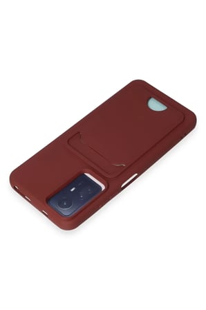 Newface Xiaomi Redmi Note 12S Kılıf Kelvin Kartvizitli Silikon - Bordo