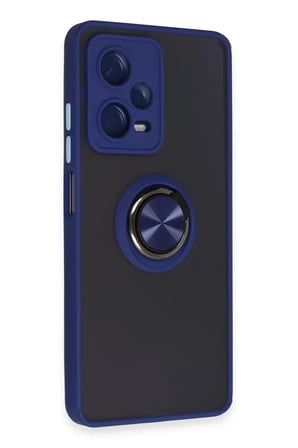 Newface Xiaomi Poco X5 Pro 5G Kılıf Montreal Yüzüklü Silikon Kapak - Lacivert