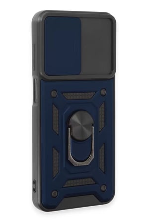 Newface Samsung Galaxy M14 5G Kılıf Pars Lens Yüzüklü Silikon - Lacivert