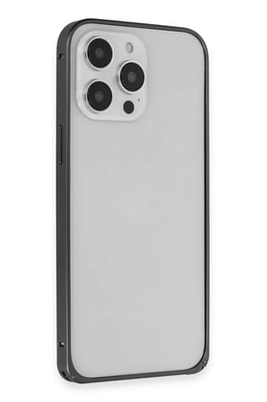 Joko Apple iPhone 15 Pro Max Metal Bumper Mat Kapak - Siyah