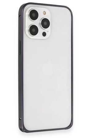 Joko Apple iPhone 15 Pro Max Kılıf Metal Bumper Magneticsafe Kapak - Lacivert