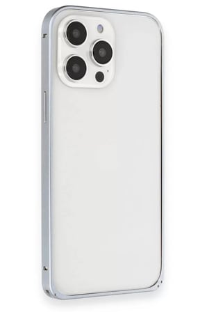 Joko Apple iPhone 15 Pro Max Kılıf Metal Bumper Magneticsafe Kapak - Gri