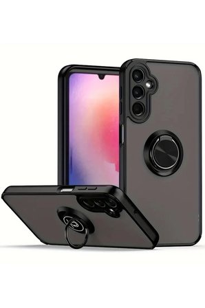 Newface Samsung Galaxy A05S Kılıf Montreal Yüzüklü Silikon Kapak - Siyah
