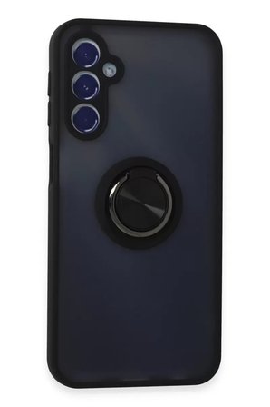 Newface Samsung Galaxy M34 5G Kılıf Montreal Yüzüklü Silikon Kapak - Siyah