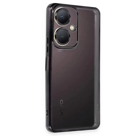Newface Vivo Y27 Kılıf Razer Lensli Silikon - Siyah