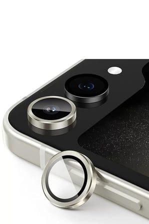 Newface Samsung Galaxy Z Flip 5 Valdez Metal Kamera Lens - Krem