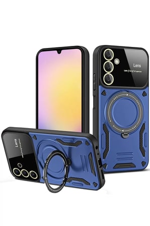 Newface Samsung Galaxy A15 4G Kılıf Joy Lens Standlı Kapak - Lacivert