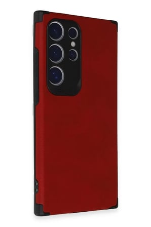 Newface Samsung Galaxy S24 Ultra Kılıf Loop Deri Silikon - Kırmızı