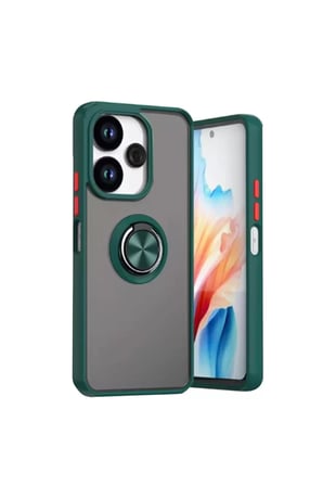 Newface Xiaomi Redmi 13 4G Kılıf Montreal Yüzüklü Silikon Kapak - Yeşil