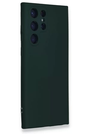 Newface Samsung Galaxy S24 Ultra Kılıf Nano içi Kadife Silikon - Koyu Yeşil
