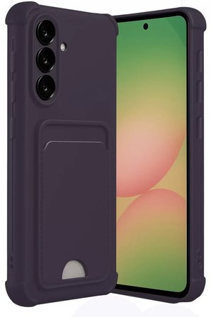 Newface Samsung Galaxy A55 5G Kılıf Kelvin Kartvizitli Silikon - Derin Mor