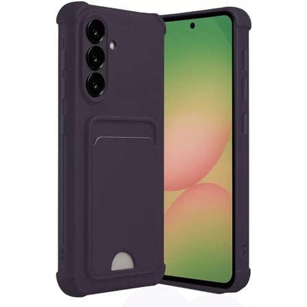 Newface Samsung Galaxy A55 5G Kılıf Kelvin Kartvizitli Silikon - Derin Mor