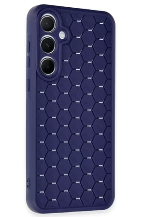Newface Samsung Galaxy A55 5G Kılıf Petek Silikon Kapak - Lacivert