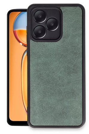 Newface Realme Note 50 4G Kılıf Aras Deri Kapak - Koyu Yeşil