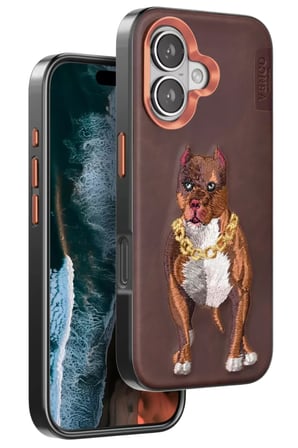 Venco Apple iPhone 16 Perma Desenli Kapak - Kahverengi